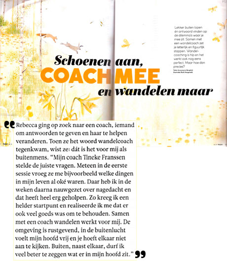 Artikel in Margriet over Wandelcoaching- week 19 2018